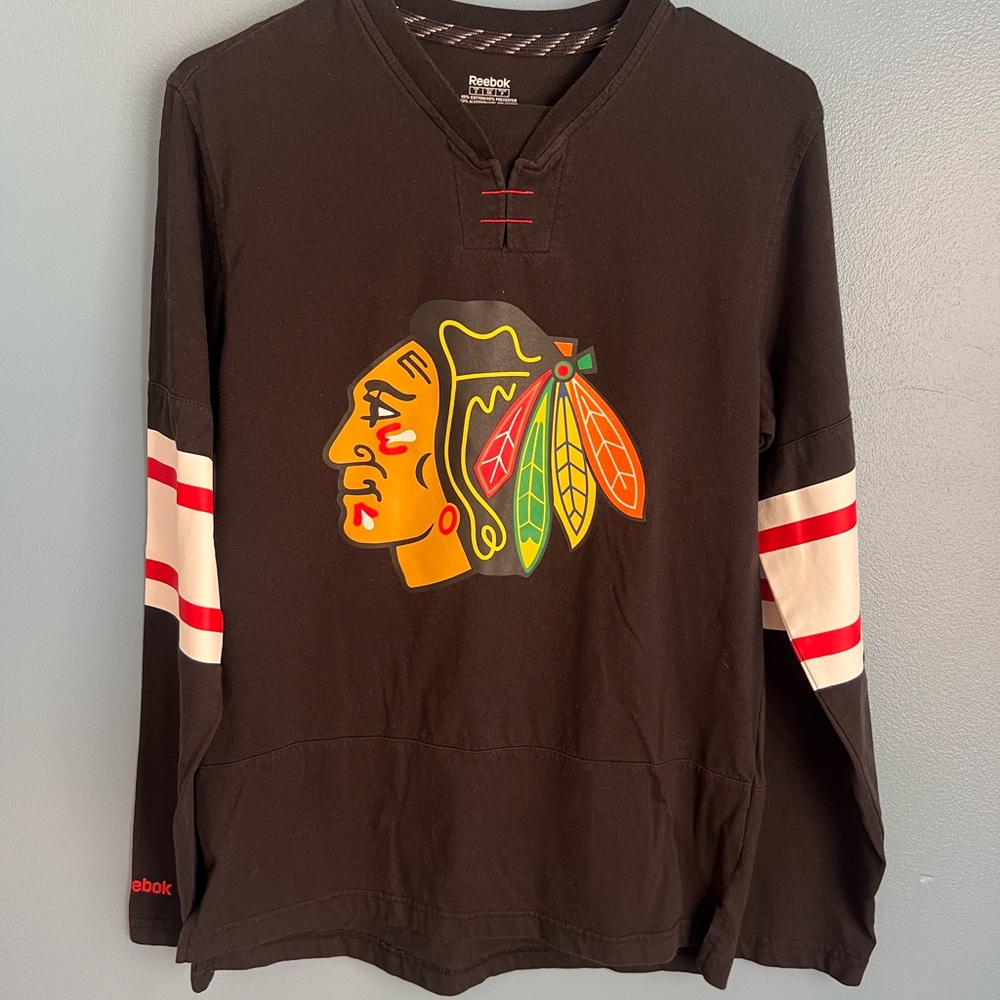 Reebok Chicago Blackhawks Black Long Sleeve Shirt- Teuvo Teravainen